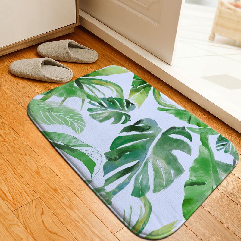 

Tropic Green Leaf Printed Rug Anti-Slip Floor Mat for bedroom Rectangle Door Mat Bathroom Rug living room carpets for home decor