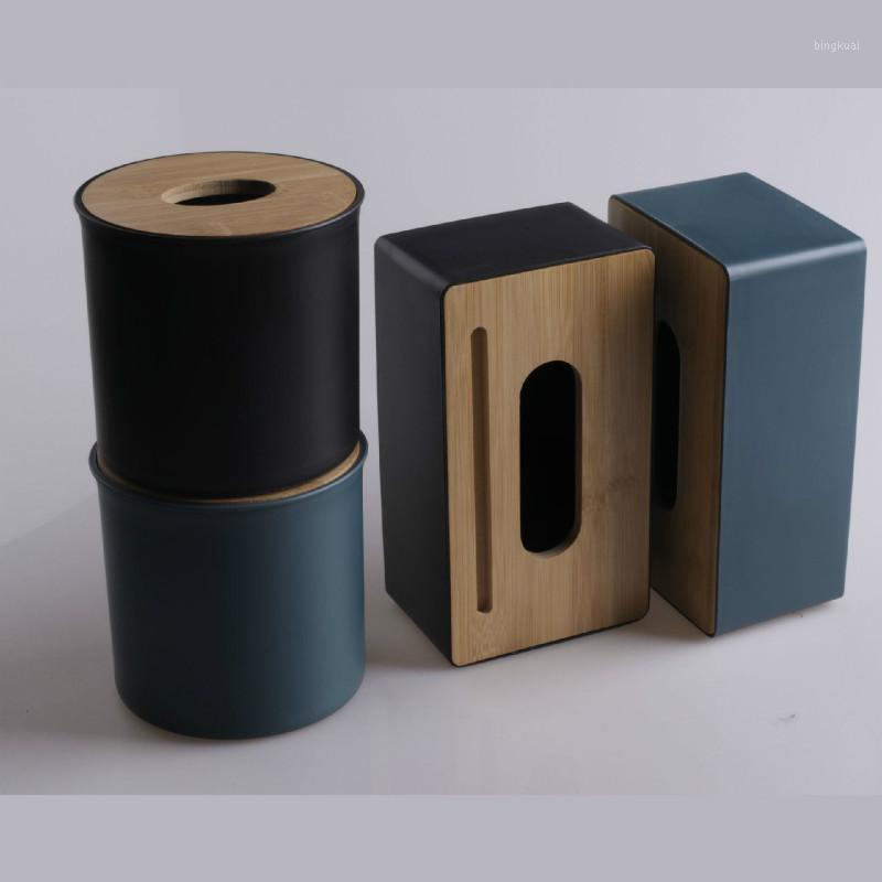 

Modern Wood Cover Tissue Box with Phone Holder Napkin Containers Seat Type Roll Paper Canister Kitchen Storage Organization1