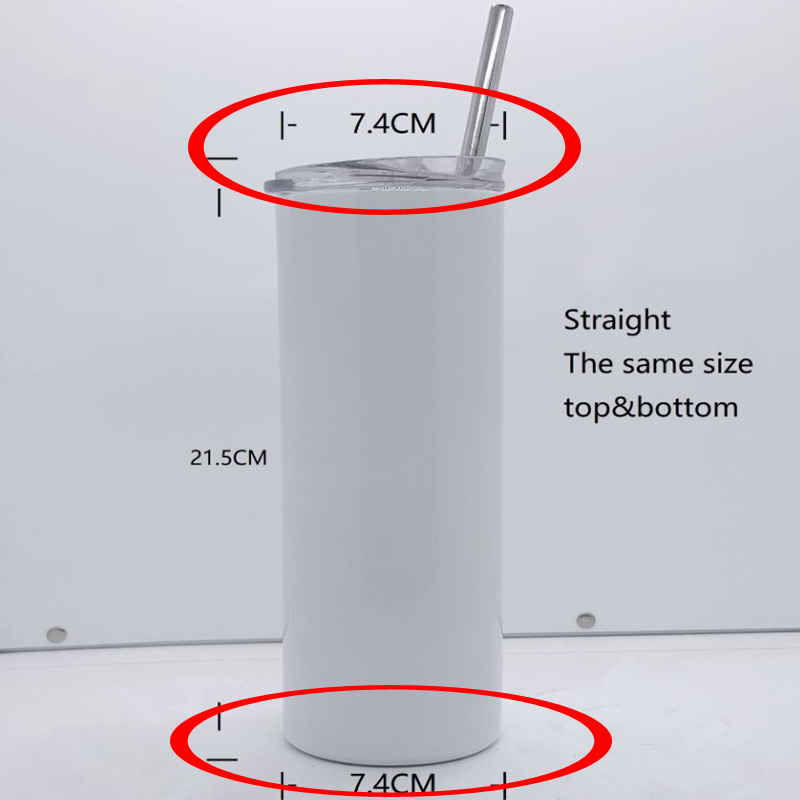 

DIY Sublimation Tumbler Straight Blank 20oz Stainless Steel Skinny Insulated Tumbler DIY Straight Cups Beer Coffee Mugs Sea Shipping, Customize