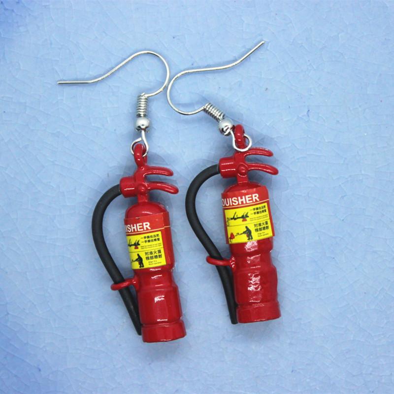 

Crazy Exaggeration Fire Extinguisher Prevent Allergy Earrings Women's Fashion Creative Funny Jewelry Personality Accessories