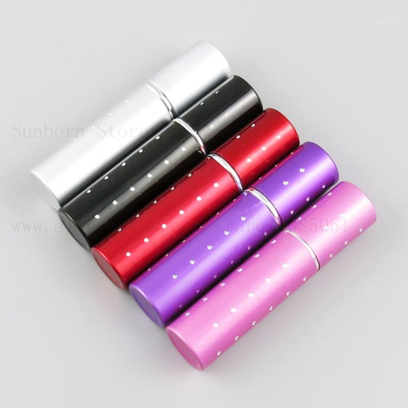

Hot Portable Mini Perfume Bottle 10ml Traveler Aluminum Spray Atomizer Empty Pots gold silver black pink red 100pcs1