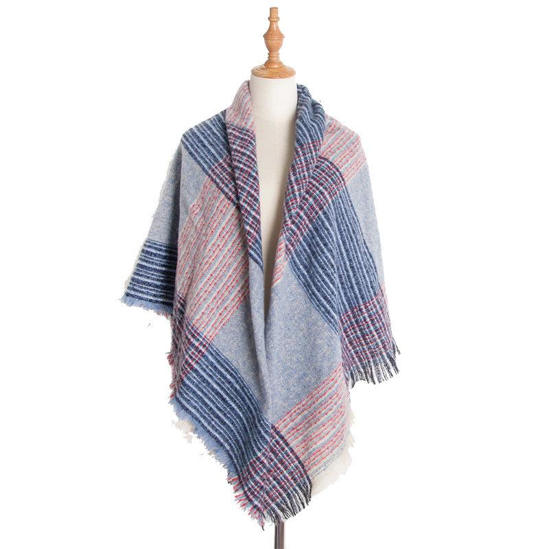 

Women Winter Scarf Shawls Wraps Fashion Plaid double-side Thicken soft Poncho Stoles Femme Warm Capes foulard Tassel