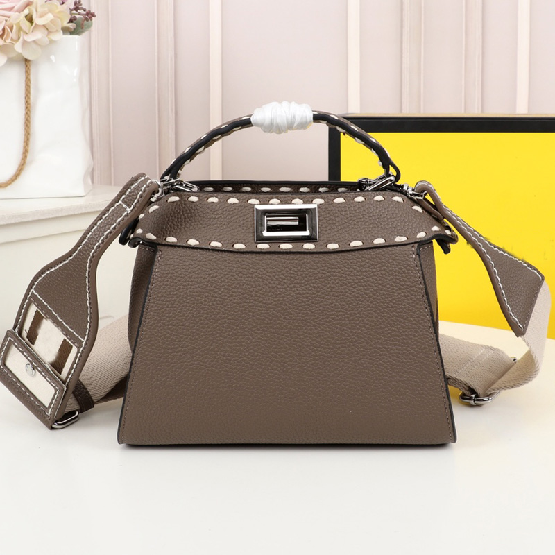 

Tote Bag Crossbody Bags Plain Genuine Leather Handbag Purse Fashion letter Silver Hardware Twist Lock Detchable Embroidered Shoulder Strap Women Mini Hand Bag, Just box