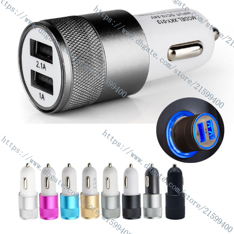 

Best Metal Dual USB Port Car Charger 2Amp for iPhone for Samsung for Motorola Cell Phone Universal Car Charger