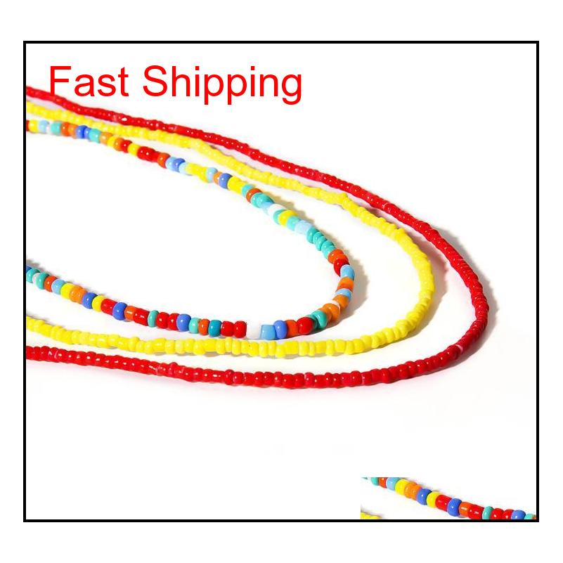 

Wholesale Color Matching Simple Single-layer Handmade Beaded Body Chain Wild Hit Color Beads Elastic Waist Chain qylhzZ nana_shop