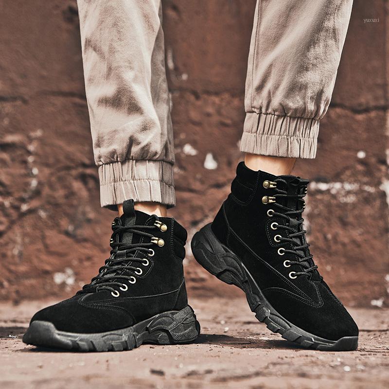 

Men Winter Spring Leather Tooling Boots Men Sneakers Shoes Fashion Youth Casual Street Footwear Male Single Ankle Desert Boots1, Brown