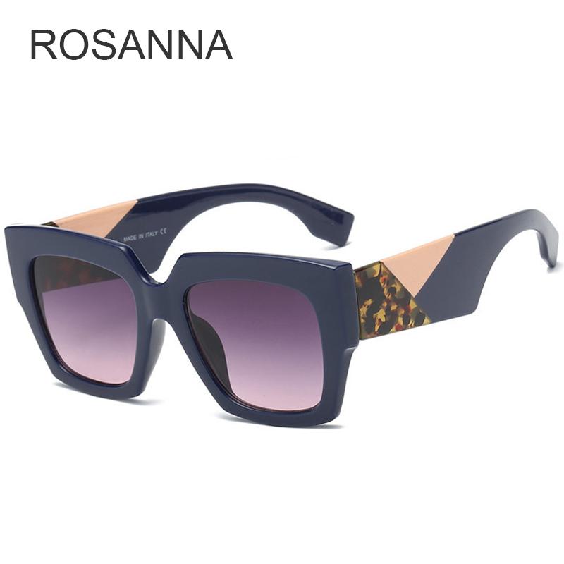 

ROSANNA Women Cat Eye Sunglasses 2021 Brand Designer Vintage Oversized Black Pink Thick Frame Cat Eye Sun Glasses For Women UV