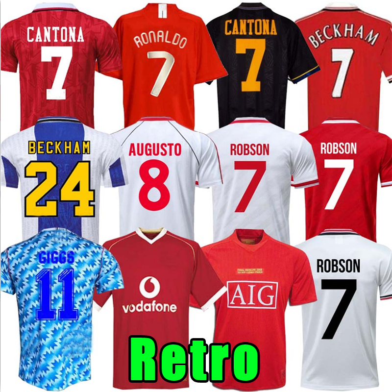 

Retro 07 08 90 92 94 96 98 99 2002 mans final home Jersey 1994 1998 RONALDO BECKHAM CANTONA KEANE SCHOLES GIGGS Manchesters Jersey UTD