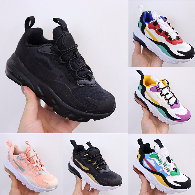 

Free 270 React Bauhaus Kids Shoes 2020 Boy Girls Running Shoes Black White Hyper Bright Violet Toddler Children Sneakers 28-35, Nothing