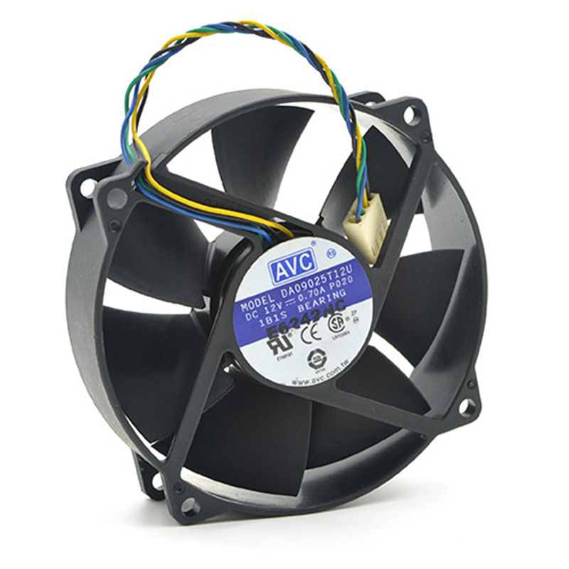 

The original for AVC DA09025T12U 9025 90MM 90*90*25mm Circular fan For 775 CPU Cooling fan 12V 0.7A with PWM 4pin