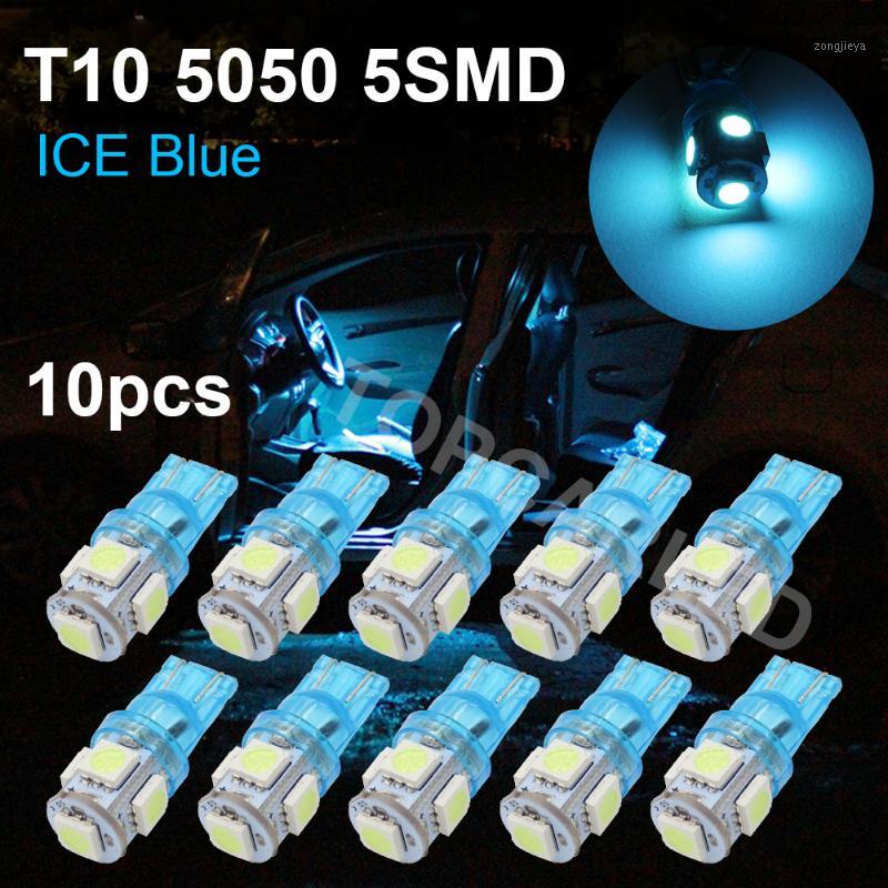 

10X T10 W5W LED 5 SMD LED Bulbs 192 168 194 Ice Blue 1W Lights Lamps For Car Auto Wedge Side Marker License Plate Light 12V1, As pic