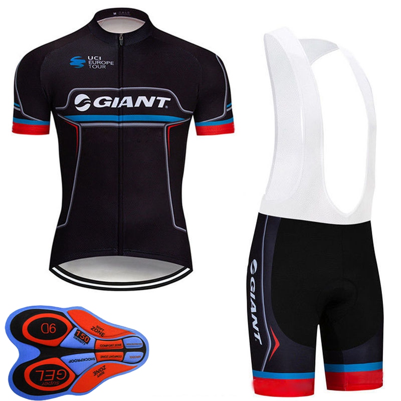 

2021 Men Giant Team Cycling jersey Set Summer short sleeve cycling clothing Quick dry MTB bike uniform Ropa ciclismo Bicycle Outfits 022207, Black;red