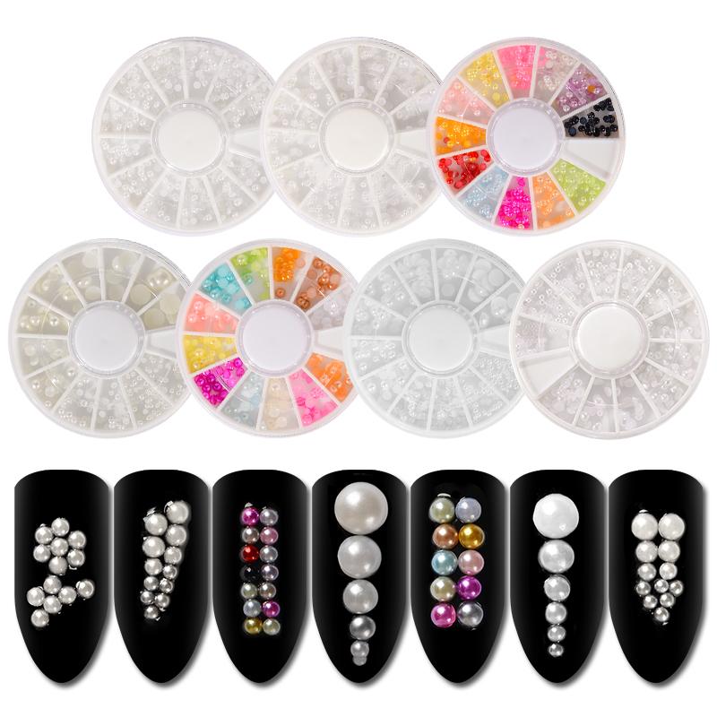

FOUR LILY Mixed Color Chameleon Stone Nail Art Decorations Round Beads Pearl Diamond Manicure 3D Nail Accessories In Wheel