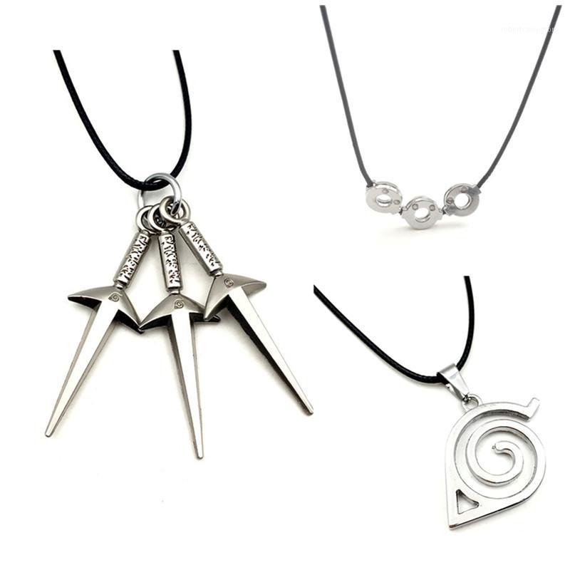 

20PCS/LOT Naruto Necklace Naruto Wood Leaf Sign Three-Handed Sword Necklace Xiao Organization Uchiha Aunt COS Choker Jewelry1