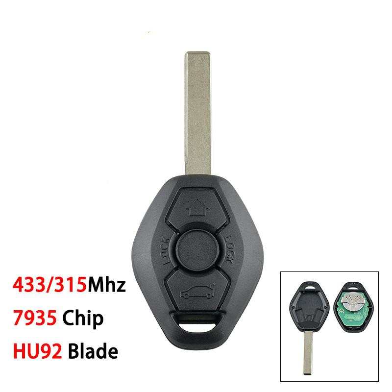 

BMW 433/315Mhz Remote Key for X3 X5 Z3 Z4 1/3/5/7 Series HU92 Blade 7935chip