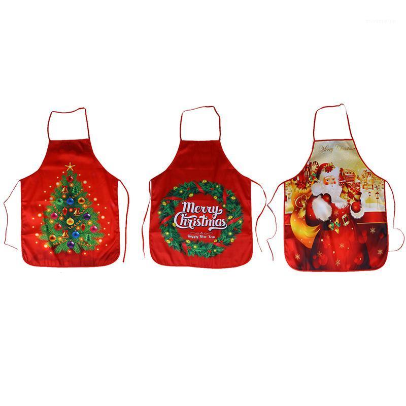 

1pcs Practical Polyester Kitchen Pattern Crafts Christmas Apron Decorations Apron Santa1