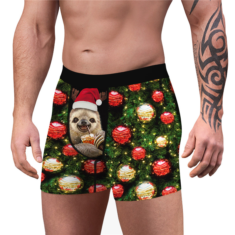 3d panties cotton christmas underwear men boxer cartoon 3d panties penis pouch male underpants sheer mens boxer shorts funny brief-image-606248581