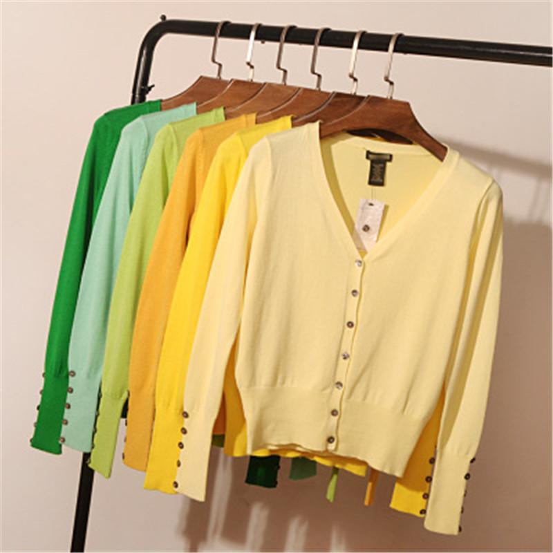 

Spring Newly Patchwork Women Cardigans 2021 Fashion Slim Ladies Knitted Sweater Long Sleeve Buttons Sweater 25, Dark gray