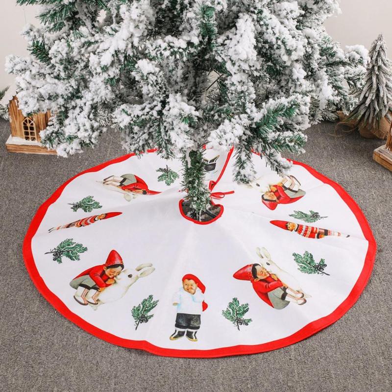 

90cm Christmas Tree Skirt Carpet New Year Decorations Xmas Tree Decor Skirt Ornaments Festive Party Supplies Plaid