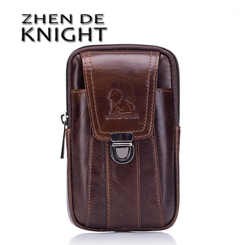 

Genuine Leather Fanny Pack Waist Packs Men Waist Bags 2021 Belt Bag Phone Bags Travel Pack Male Small Bag1, Sky blue