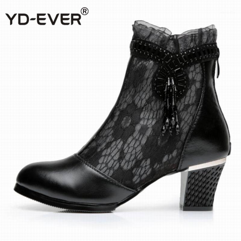 

Big Size Summer Ankle Boots Square Toe Genuine Leather Shoe Tassel Zipper Footwear Fashion High Heels Female Shoes1, 2366 cow suede