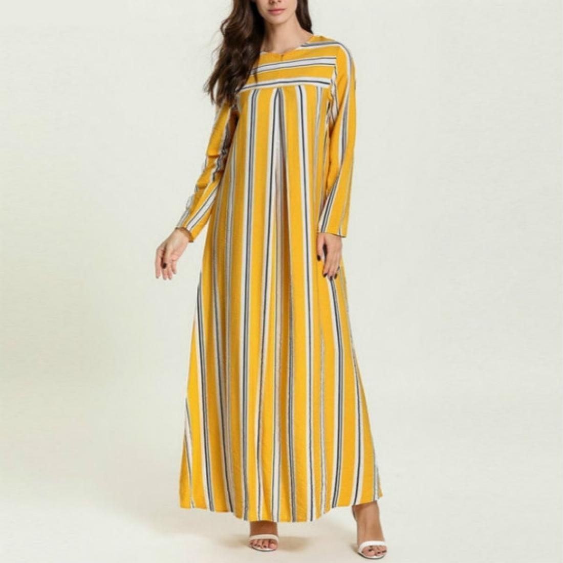 

Striped Casual Front Open Zipper Breastfeeding Skirt Dress SizeXXXXL