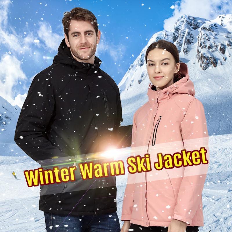 

Men Women Mountain Waterproof Ski Jacket USB Heating Windproof Winter Warm Heated For Camping Hiking Skiing1 Outdoor Jackets&Hoodies, Khaki women