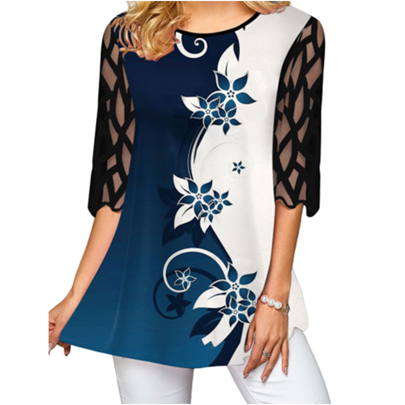 

2021 New Elegant Office Lady Organza Upper Sleeve Shirt Long Female White Summer Tshirt Femme Fashion Size 5xl T-shirts DV0C, 045 white