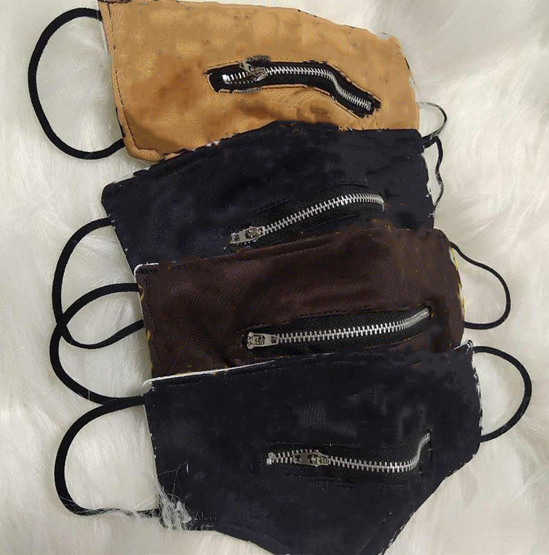 

Designer Face Masks with Zipper Luxury Mask Dustproof Respirator Riding Cycling Sports Print Fashion Zip Masks