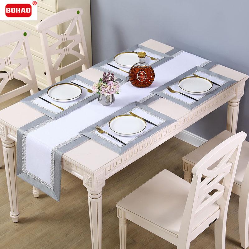 

Table Cloth BOHAO Runner Tablecloth Cover Rectangular Bright Diamond Edge Dustproof Home Party Decor Dining Set