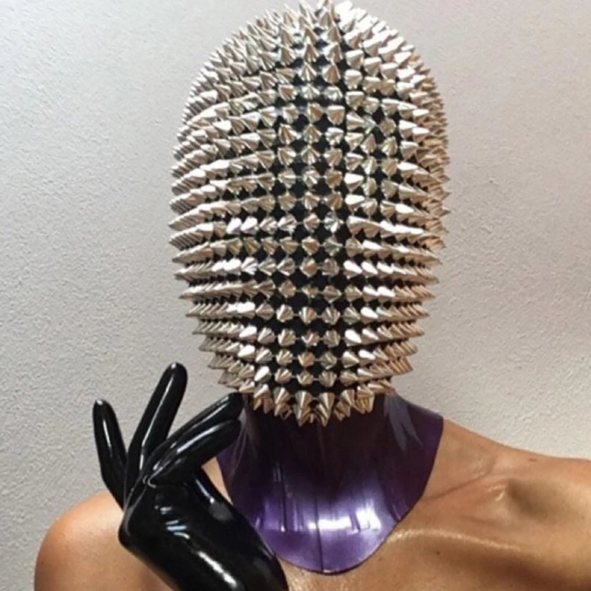 

Newly Studded Spikes Full Jewel Face Cover for Halloween Cosplay Funny Mask mondkapjes wasbaar Masque #915 B2DH