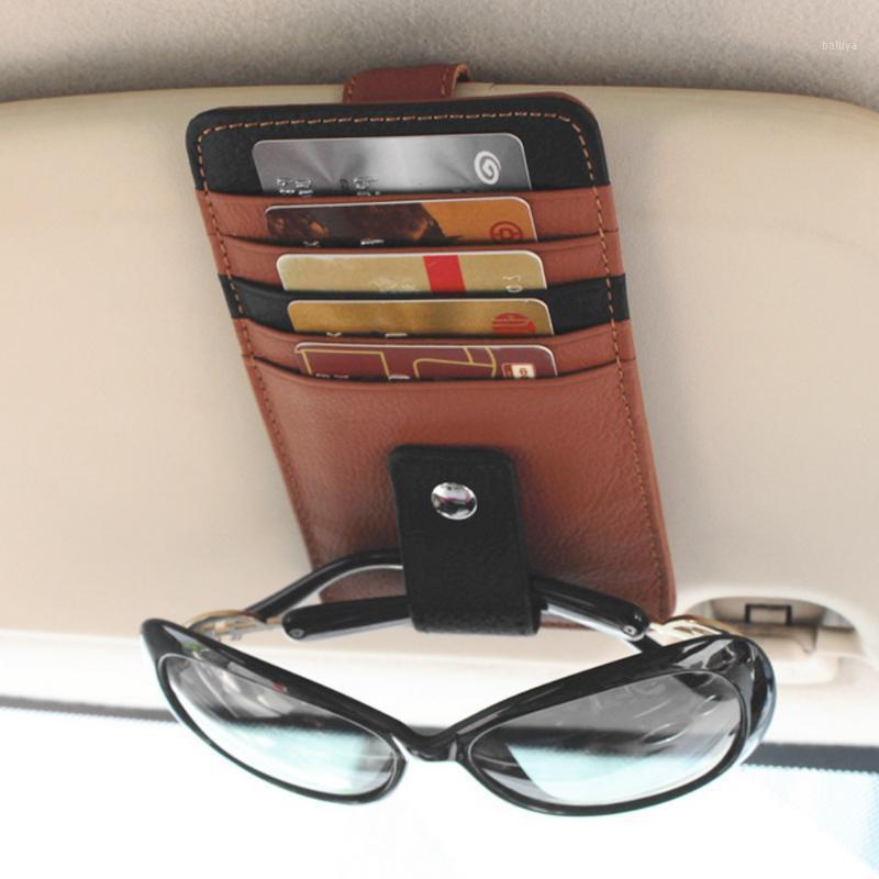 

GLCC Car Sun Visor Organizer Cowhide Leather Car Name Cards Storage Case Organizer Sun Visor Type Auto-styling Accessories1