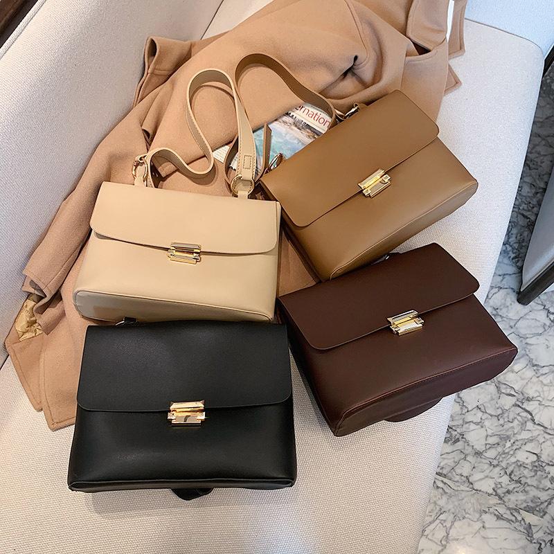 

High-quality Large-capacity Bag 2021new Fashion Lady Commuter Briefcase Western Style Single Shoulder Messenger Small Square Bag, Black