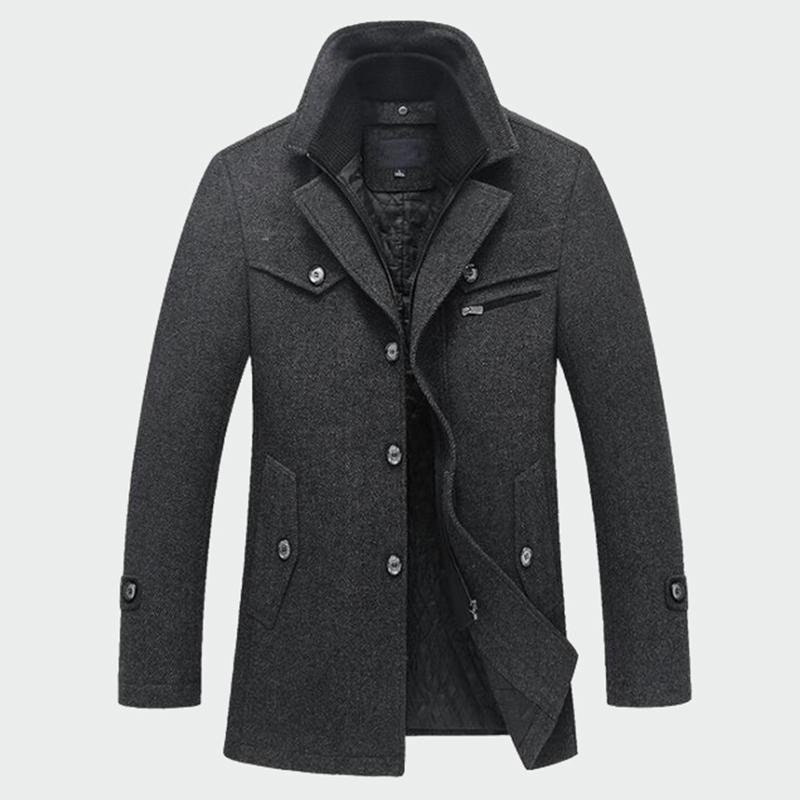

Winter Men's Thick Coats Slim Fit Jackets Mens Casual Warm Outerwear Jacket and Coat Male Peacoat Men Brand Clothes -4XL ML095, Dark grey