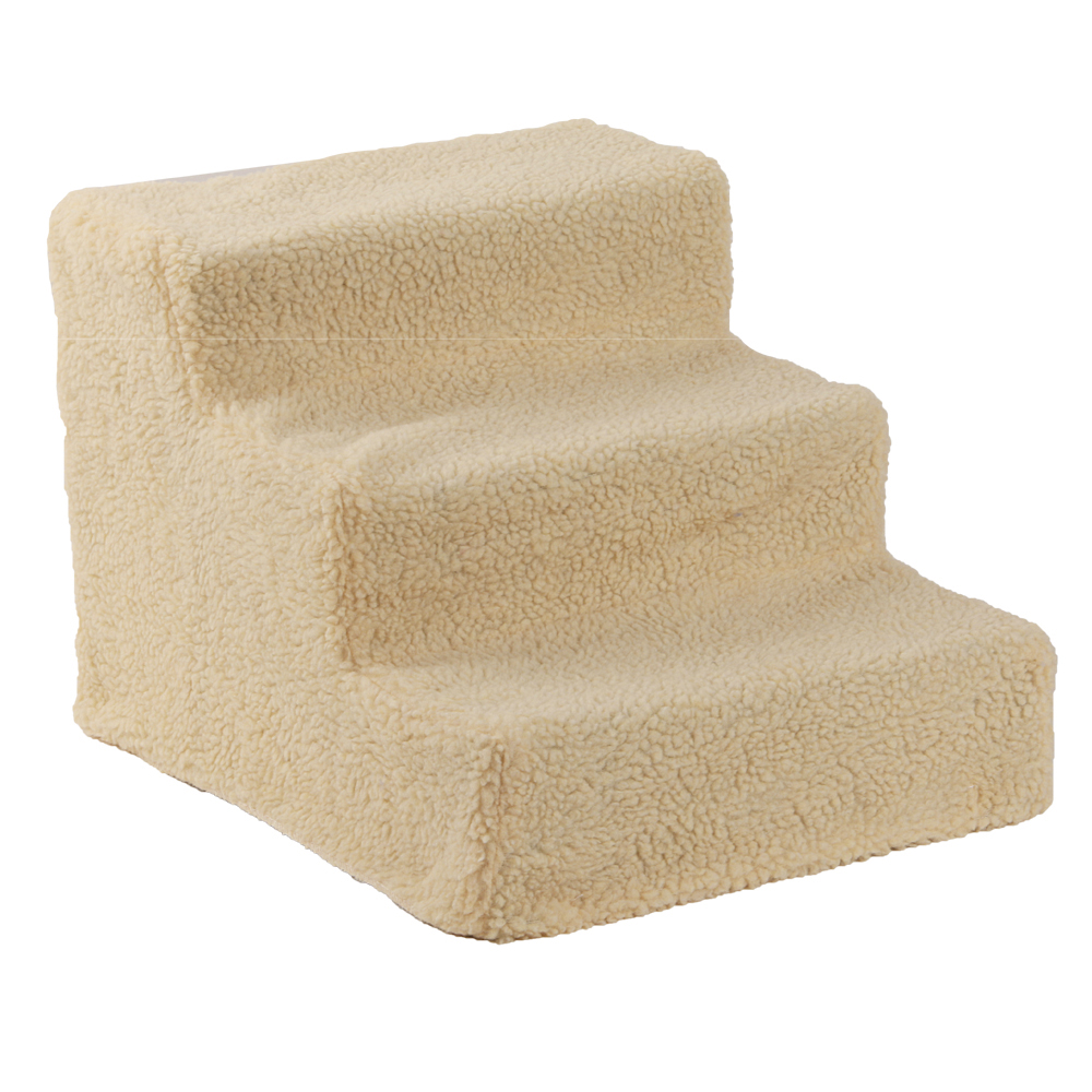

Other Cat Supplies Soft Portable Dog 3 Steps Ramp Small Climb Pet Step Stairs Beige