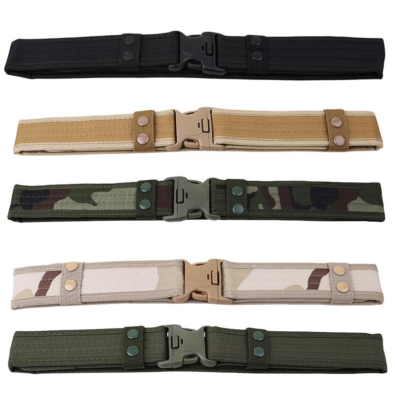 

Tactical Sport Belt With Plastic Buckle Army Adjustable Sponge Outdoor Fan Hook & Loop Waistband, Black