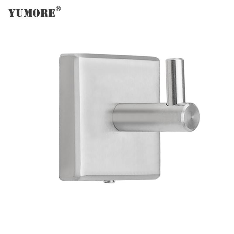 

YUMORE Hotel Bathroom Robe Hook 304 stainless steel Clothes Hook Hanger Wall Mounted Coat Towel Hooks Rack Storage Tools