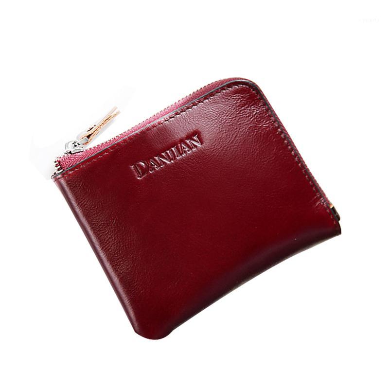 

Women's Mini Cowhide Leather Wallet Casual Slim Holder Zipper Coin Purse for Women Short Clutch Bag 2020 New Fashion1, Black