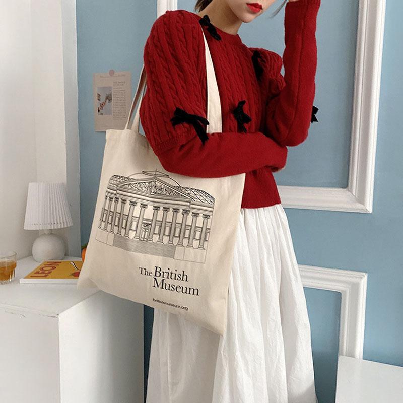 

Hylhexyr Woman Casual Totes Large Cpacity Shopping Bag Simple Handbag Female Vintage Canvas Fashion College Shoulder Bags, Beige