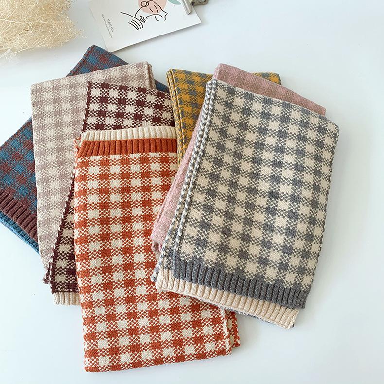 

Small Square Children's Scarf 2020 Winter New Knitted Scarf Baby Warm Wool Long Versatile