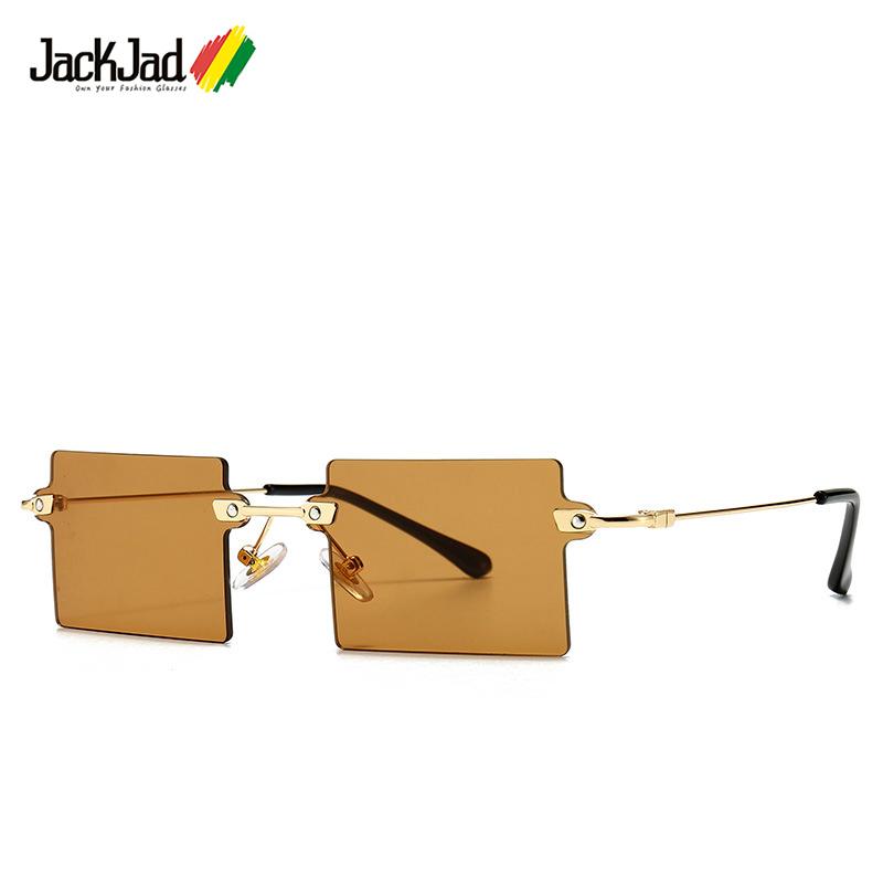 

JackJad Modern Vintage Square Rimless Style Slim Sunglasses Tint Ocean Lens Fashion Brand Design Sun Glasses 8819