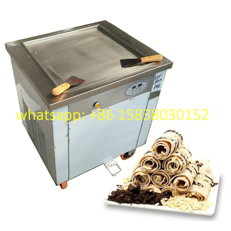 

Single square pan fried ice cream machine milk ice rolled machine