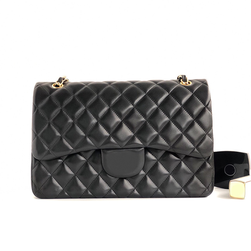 

New style Shoulder Bag Lamb skin button plate 111318 Custom heavy metal shoulder straps Genuine Leather Plain Casual women bags perfect