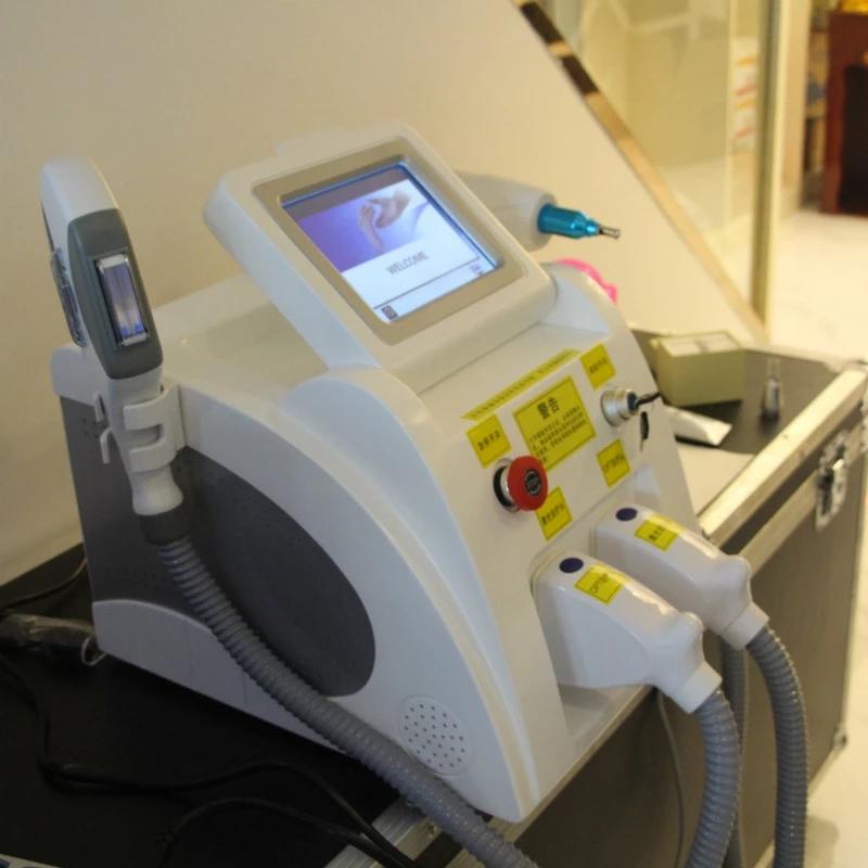 

Newest Multifunction Laser Beauty Machine SHR IPL ND YAG Permanent Hair Removal with 2 handles q switch Laser Tattoo Removal Free shipping