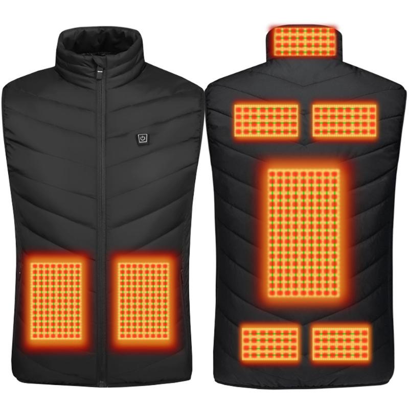 

Unisex Electric Warm Zipper Hiking Windproof Outdoor Camping Washable Fishing Sleeveless Adjustable Temperature Heated Vest, As pic