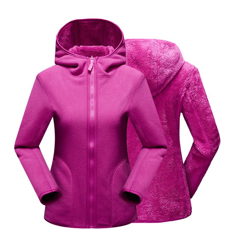 

Double-sided Wear Fleece Jacket Men Women's Winter Thermal Softshell Jacket Outdoor Hooded Coat Camping Hiking Jackets, Men dark gray