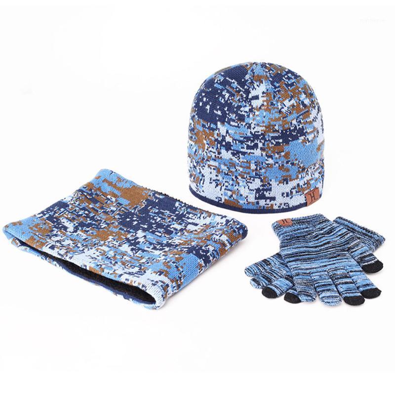 

Unisex Warm Gloves Beanie Scarf Camouflage Set Hat Sports Winter Knitted 3pcs1