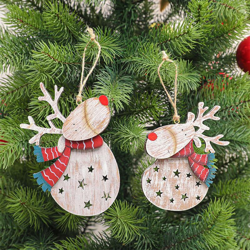 

Brand New 1 PC Christmas Wooden Pendants Colorful Elk Hanging Pendants Christmas Tree Decorations for Party Home