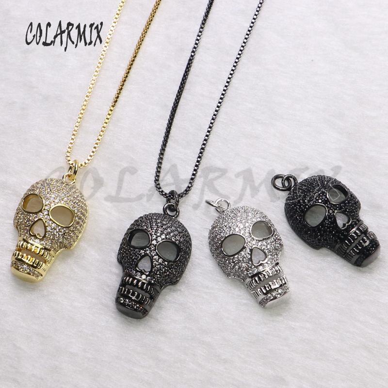 

5 strands Skull pendants necklace crystal pendants mix colors jewelry for women zircon accessories jewels 55121