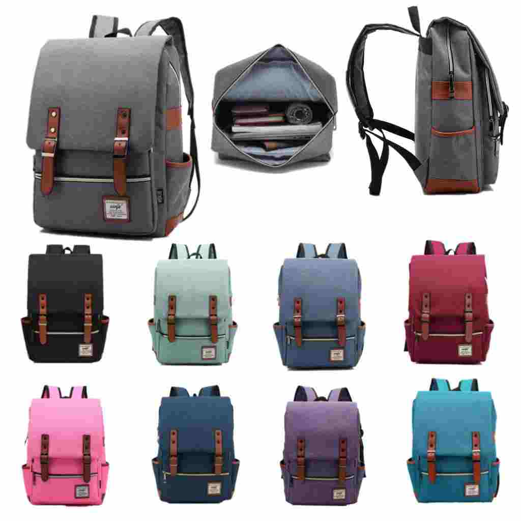 

Vintage Laptop Bag Backpack Women Mens Knapsack School College Racksack Fits 15 inch Notebook Computer Bags Shoulderbag Bookbag Satchel